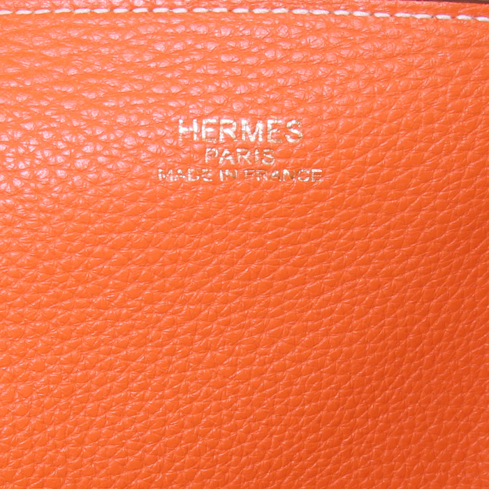 Sac cabas Hermes Double Sens en cuir togo gold - Detail D3