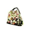 Gucci Mors handbag in white and green velvet and green leather - 00pp thumbnail
