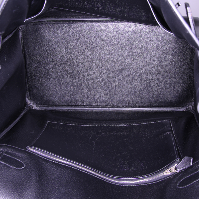 Hermes Birkin 35 cm So Black handbag in black box leather - Detail D2