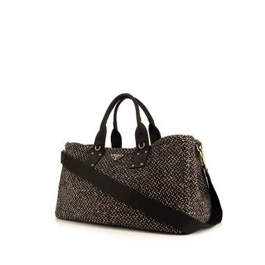 Bolso Cabás Prada Canapa en tweed beige y negro