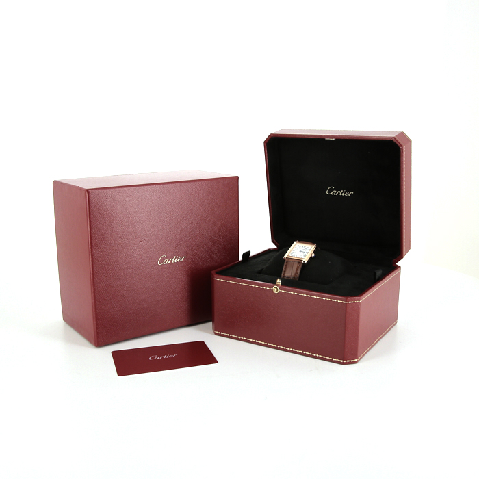 Orologio Cartier Tank Solo  grande in oro rosa e acciaio Circa  2019 - Detail D2