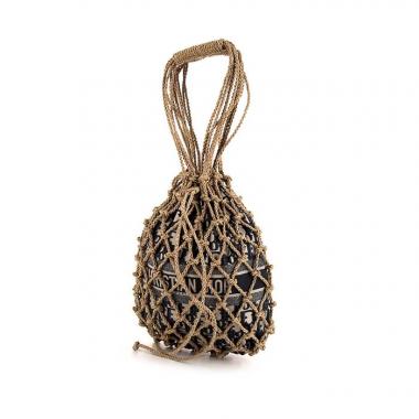 Sac à main Dior Net Bag en toile monogram Oblique bleue et raffia