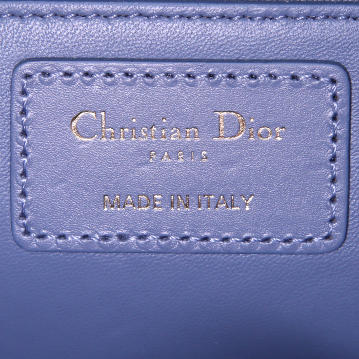 Pochette Dior 30 Montaigne in pelle blu - Detail D3