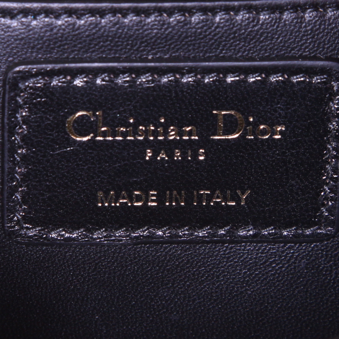 Dior  Montaigne shoulder bag  in black leather - Detail D4