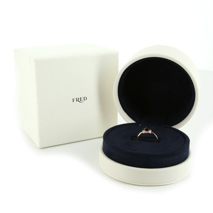 Bague Fred Pain de Sucre petit modèle en or rose,  diamants et améthyste - Detail D2