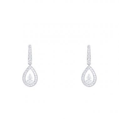 Pendientes colgantes Fred Lovelight modelo pequeño en oro blanco y diamantes