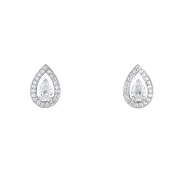 Paire de puces d'oreilles Fred Lovelight en or blanc et diamants
