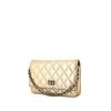 Borsa a tracolla Chanel 2.55 - Wallet on Chain in pelle trapuntata dorata - 00pp thumbnail