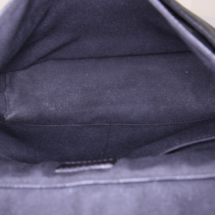 Borsa a tracolla Louis Vuitton Messenger in tela a scacchi grigio Graphite e pelle nera - Detail D2