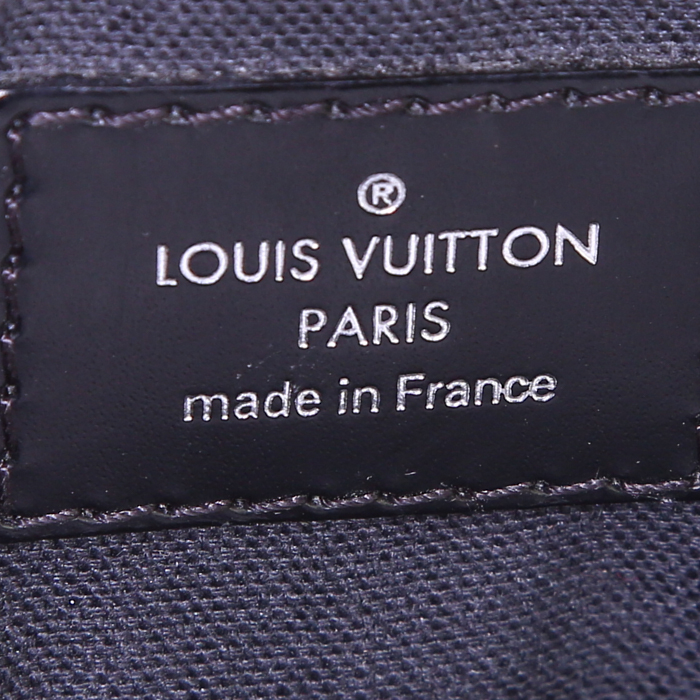 Louis Vuitton Messenger shoulder bag in grey Graphite damier canvas and black leather - Detail D3