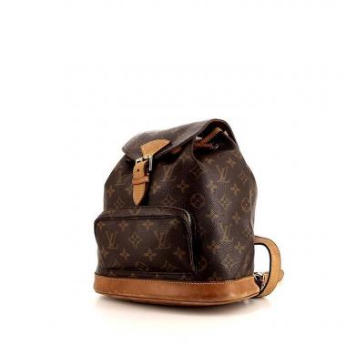 Louis Vuitton Montsouris medium model backpack in brown monogram canvas and natural leather