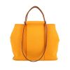 Hermès Cabag shopping bag in Jaune d'Or canvas and brown Hunter cowhide - 360 thumbnail