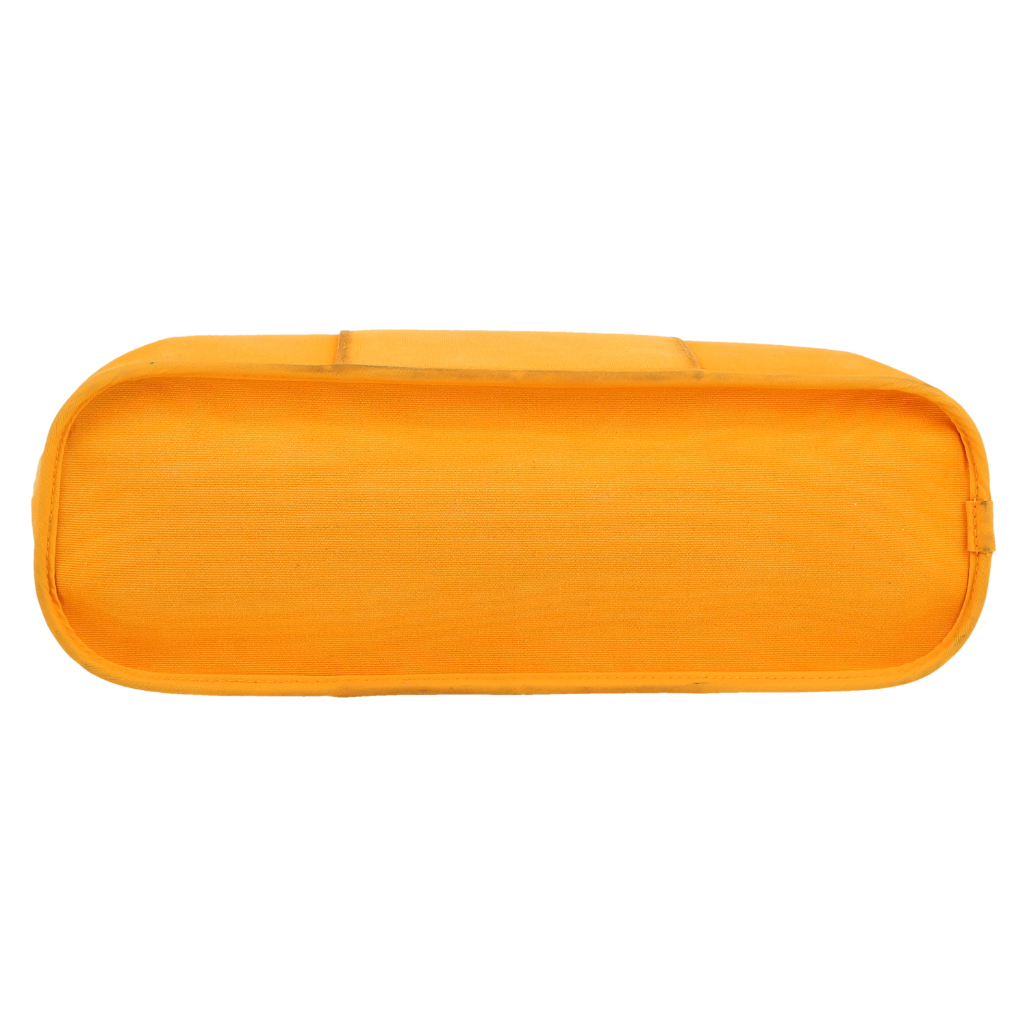 Bolso Cabás Hermès Cabag en lona Jaune d'Or y vaca Hunter marrón - Detail D1