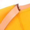 Hermès Cabag shopping bag in Jaune d'Or canvas and brown Hunter cowhide - Detail D2 thumbnail