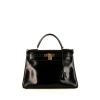 Hermes Kelly 32 cm handbag in black box leather - 360 thumbnail