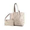 Shopping bag Hermès Karimi in feltro grigia con motivo e pelle Barenia - 00pp thumbnail