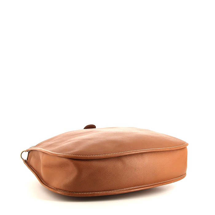Hermes Evelyne large model shoulder bag in gold epsom leather - Detail D4