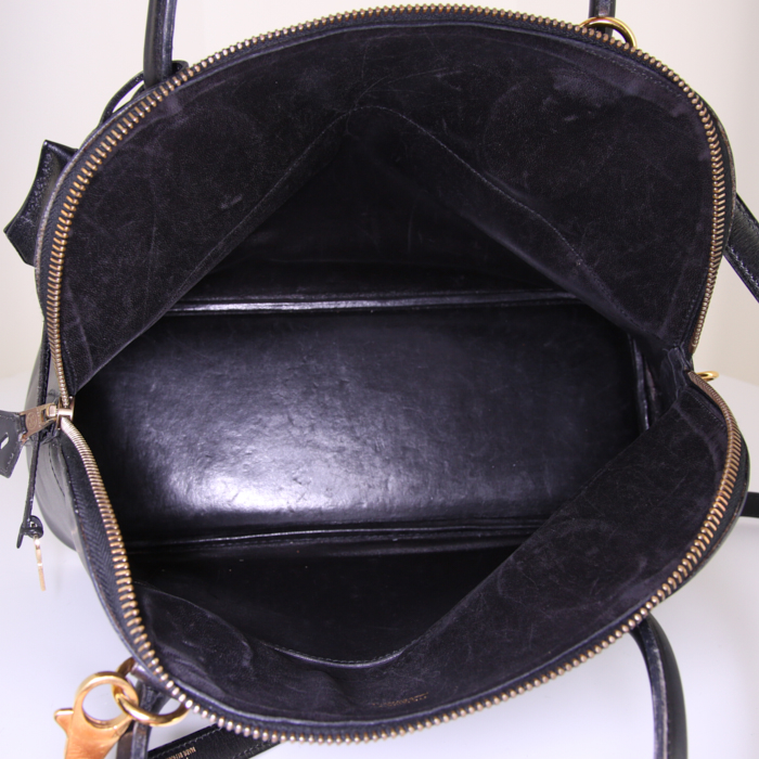 Borsa Hermès Bolide 31 cm in pelle box nera - Detail D3