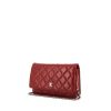 Bolso bandolera Chanel Wallet on Chain en cuero granulado acolchado rojo - 00pp thumbnail