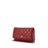 Chanel Wallet on Chain shoulder bag in red quilted grained leather - 00pp thumbnail