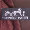 Borsa Hermès Valparaiso modello piccolo in pelle marrone e tela marrone - Detail D3 thumbnail