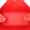 Hermes Garden Party shopping bag in Poppy orange canvas and Poppy orange togo leather - Detail D2 thumbnail
