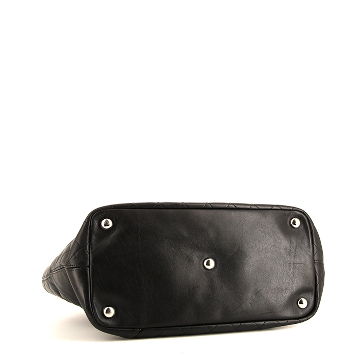 Chanel Cambon shopping bag in black quilted leather - Detail D4