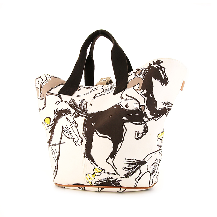 Hermes Beach Tote Bag Horse Printed Toile New