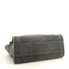 Chanel Deauville medium model shopping bag in grey canvas and black leather - Detail D4 thumbnail