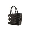 Sac cabas Chanel Cambon en cuir matelassé noir - 00pp thumbnail