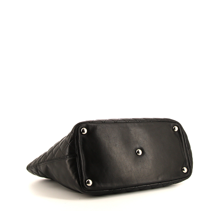 Shopping bag Chanel Cambon in pelle trapuntata nera - Detail D4