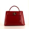 Hermes Kelly 32 cm handbag in red Vif box leather - 360 thumbnail