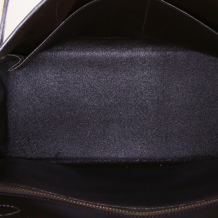 Sac à main Hermes Kelly 32 cm en cuir box marron - Detail D3