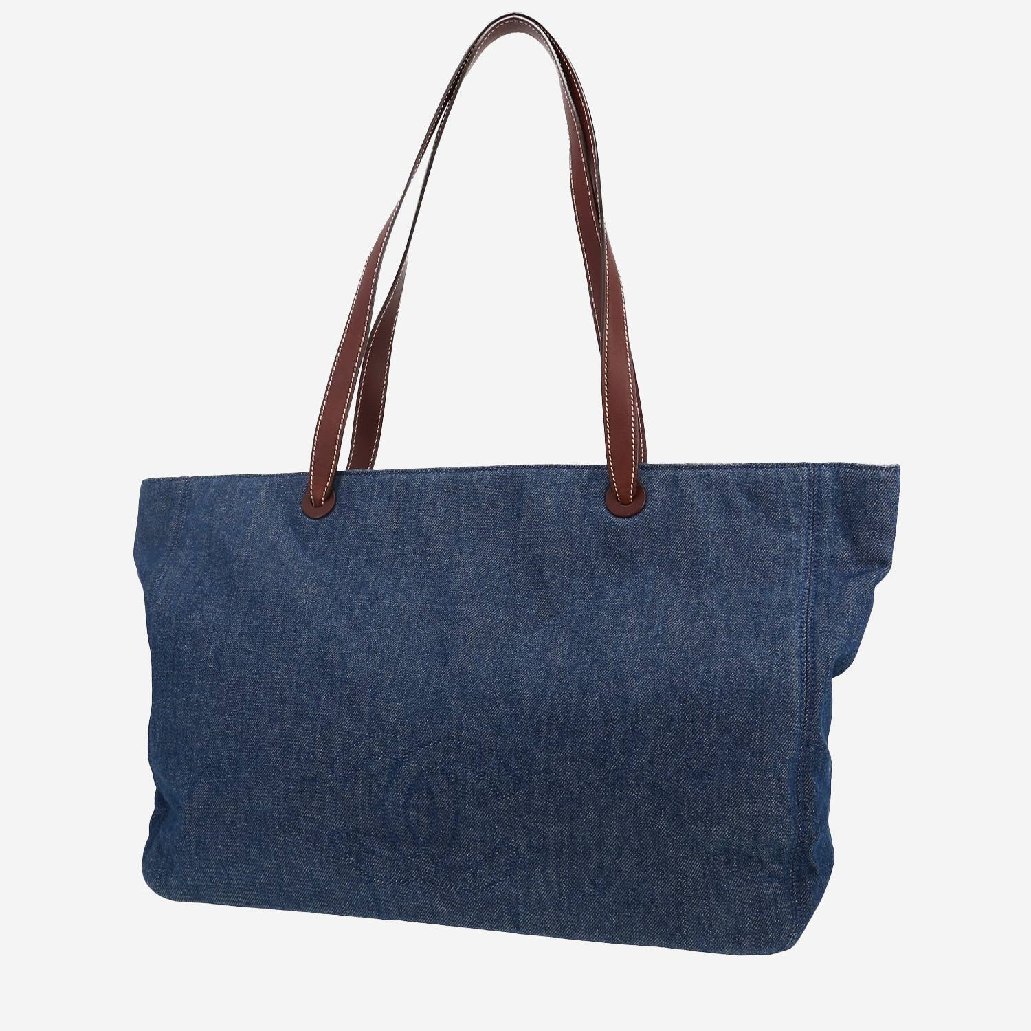 Shopping bag Chanel Coco Mark Tote in tela denim blu