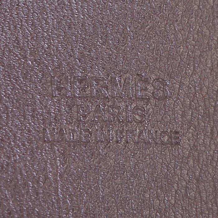 Shopping bag Hermès Etriviere - Belt in tela beige e nera e pelle marrone - Detail D4