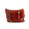 Borsa a tracolla Chanel Gabrielle  modello piccolo in tessuto di lana e pelle rosso mattone - 360 thumbnail