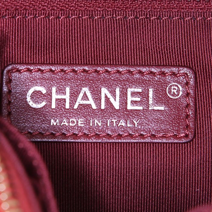 Borsa a tracolla Chanel Gabrielle  modello piccolo in tessuto di lana e pelle rosso mattone - Detail D4