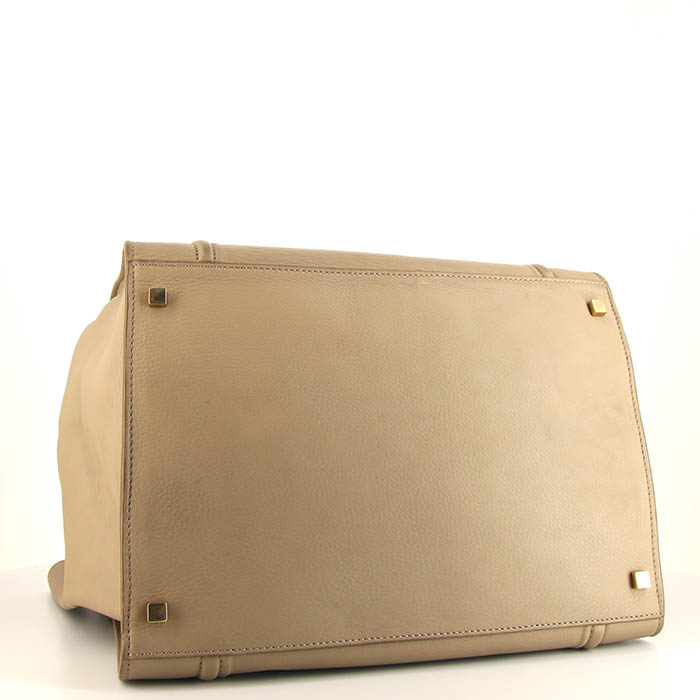 Sac à main Céline Phantom en cuir beige - Detail D4