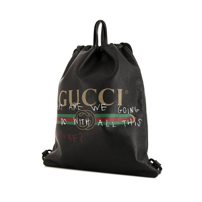 Gucci backpack in black smooth leather - 00pp