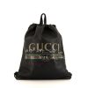 Zaino Gucci in pelle liscia nera con motivo - 360 thumbnail