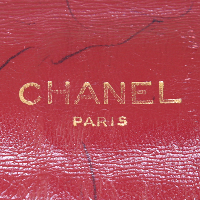 Bolso de mano Chanel Vintage en cuero acolchado azul marino - Detail D4