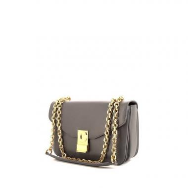 Borsa a tracolla Celine C bag in pelle grigia