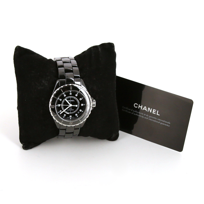 Chanel J12 Joaillerie watch in black ceramic Ref:  H 1626 Circa  2010 - Detail D2