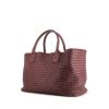 Bottega Veneta Cabat shopping bag in purple Raisin intrecciato leather - 00pp thumbnail