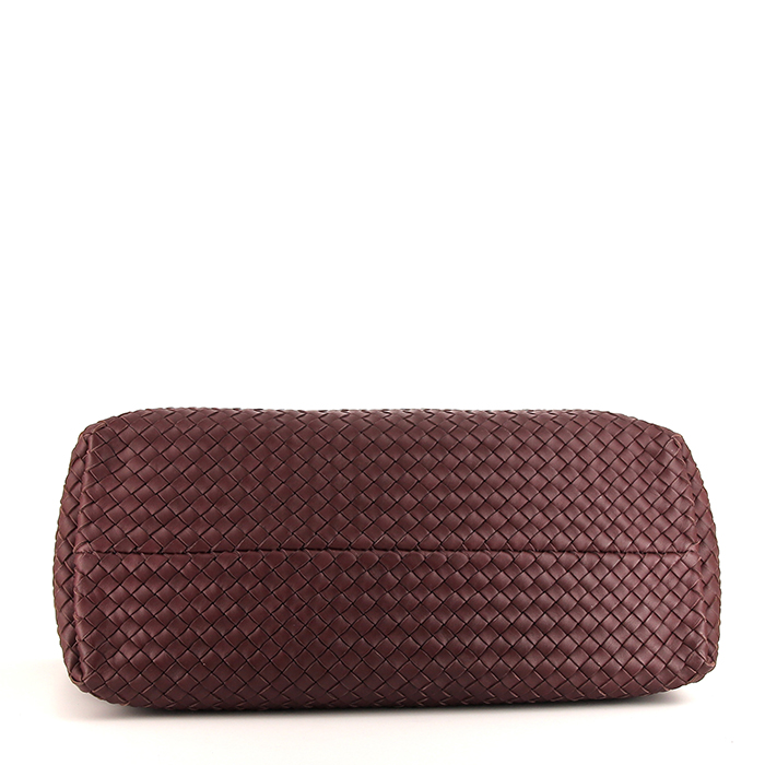 Sac cabas Bottega Veneta Cabat en cuir intrecciato violet Raisin - Detail D4