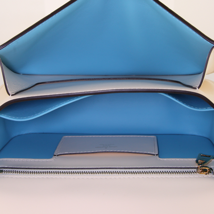 Borsa a tracolla Louis Vuitton Pont Neuf in pelle bianca - Detail D2
