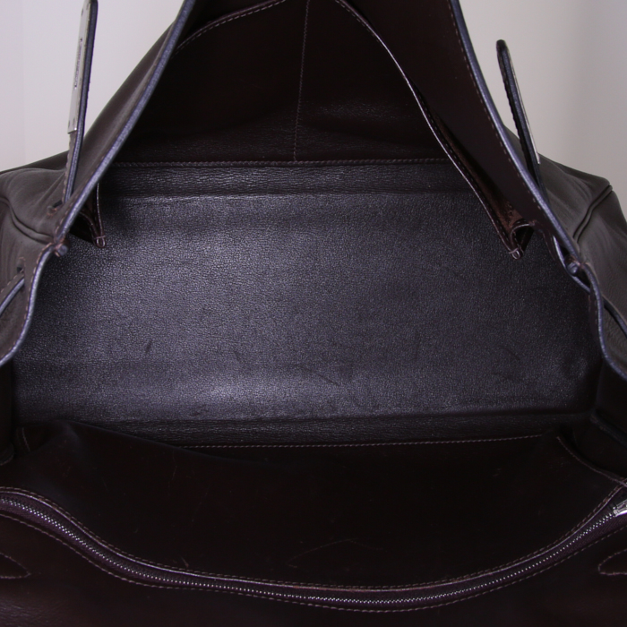 Borsa Hermes Kelly 35 cm in pelle Swift marrone - Detail D3