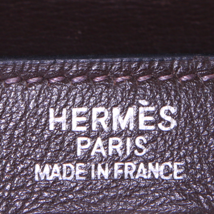 Bolso de mano Hermes Kelly 35 cm en cuero swift marrón - Detail D4