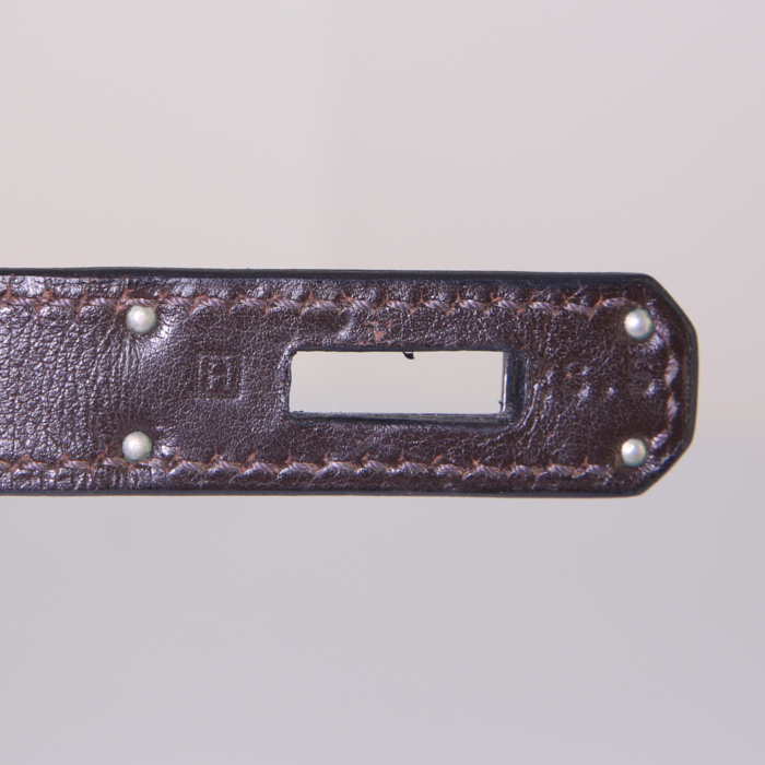 Borsa Hermes Kelly 35 cm in pelle Swift marrone - Detail D5
