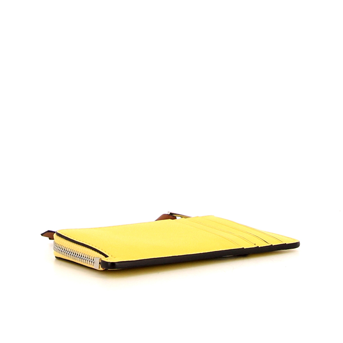Pochette Loewe Wallet en cuir jaune - Detail D5